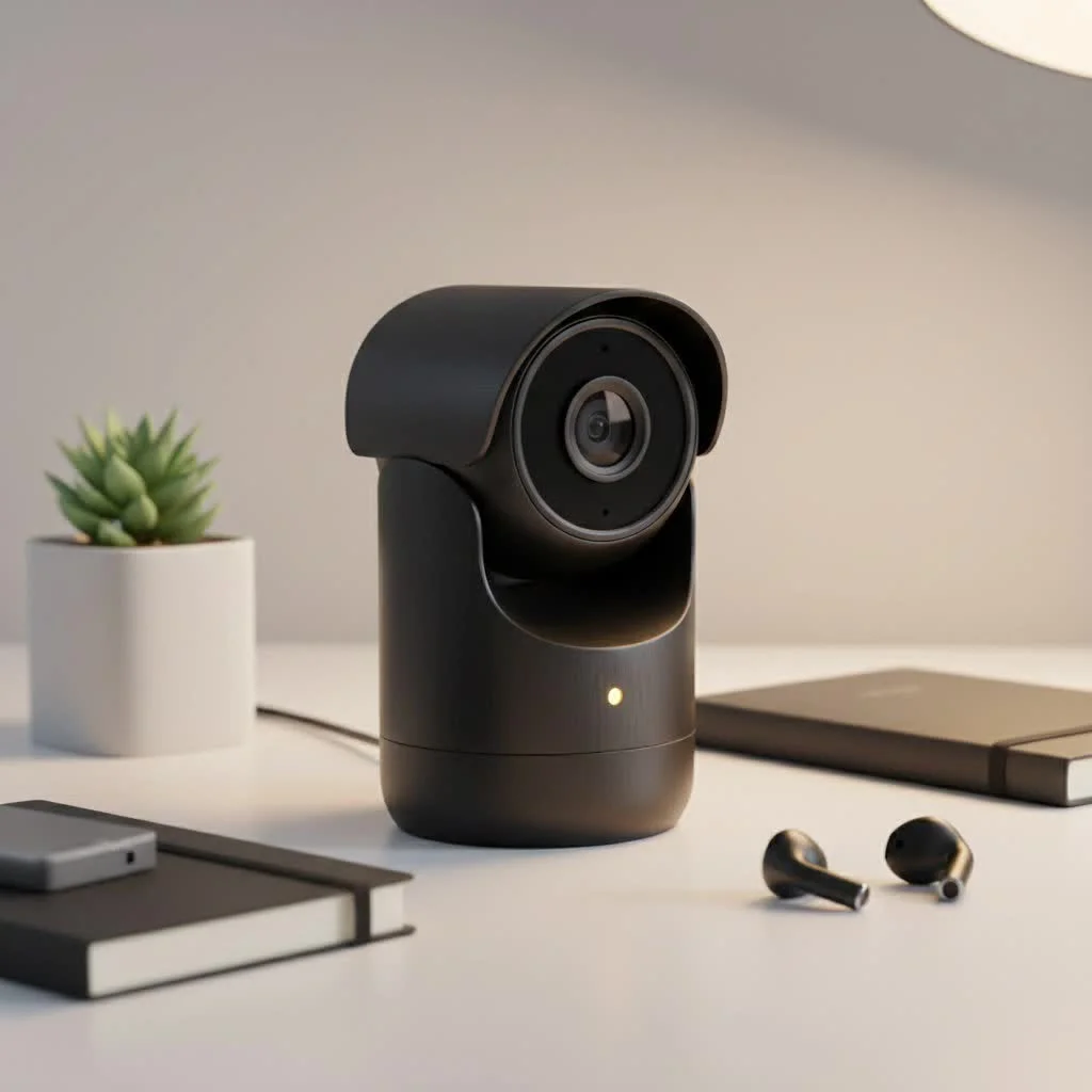 Modern security camera system protecting a business entrance